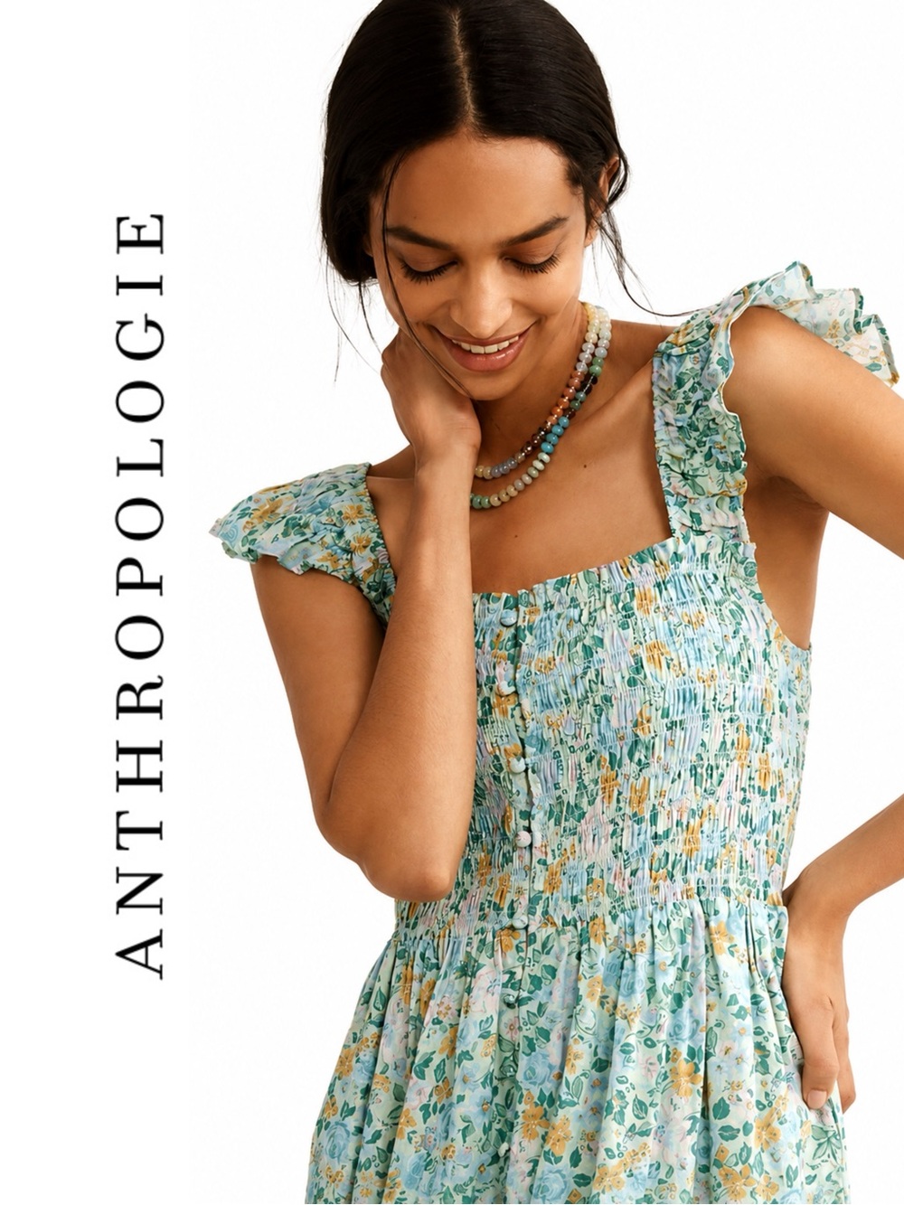 Anthropologie Peregrine Midi Dress: Square-Neck Edition